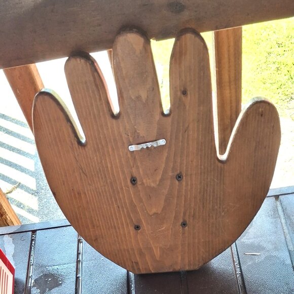 WOOD WALL PLACK, BOYS ROOM DECOR, BASEBALL GLOVE THAT HOLDS BAT AND BALL, - Picture 2 of 3